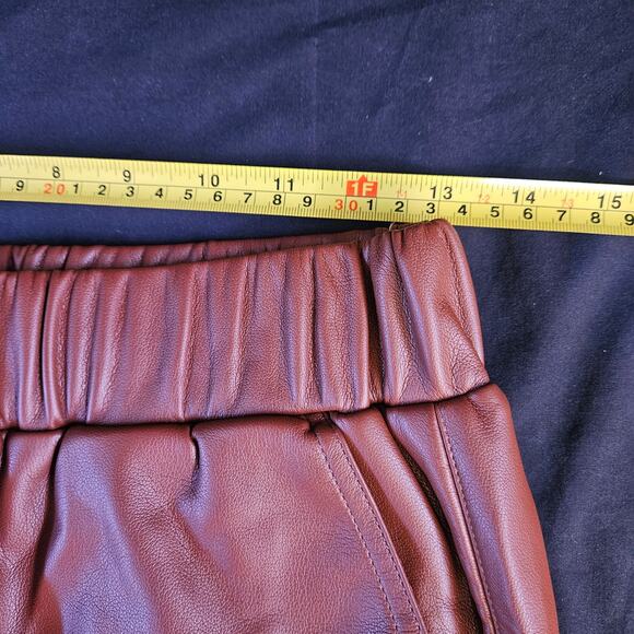 BlankNYC Brown When Its Love Faux Leather Wide Leg Pull On Pants Size S NWT Crop - Picture 10 of 12